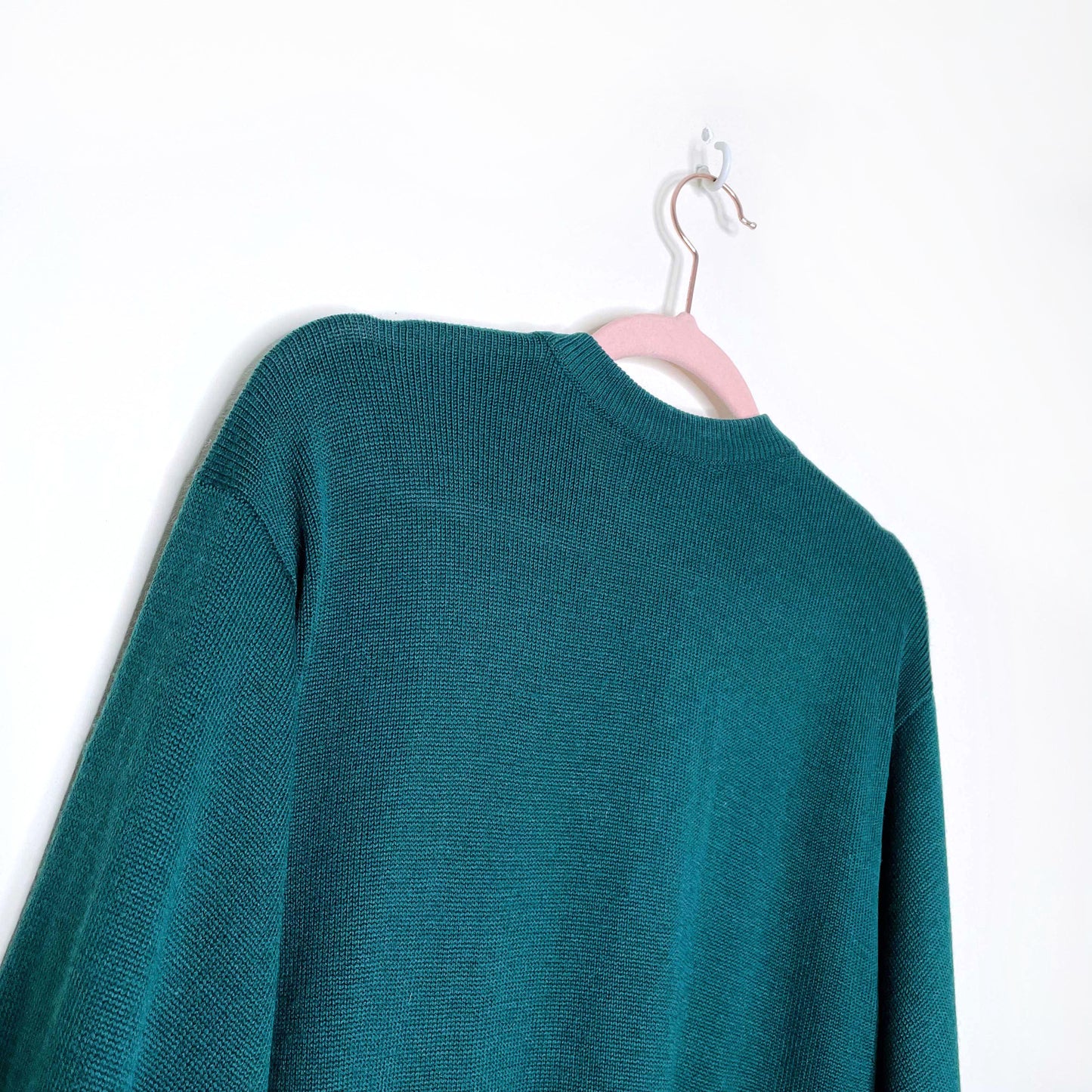 ballantyne green wool gold monogram button cardigan sweater - size 42