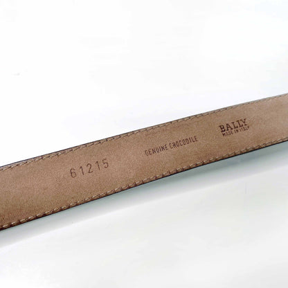 bally black crocodile belt - size 36