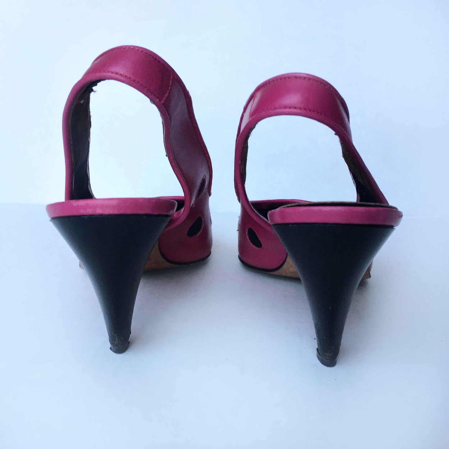 bally mesh polka dot slingback heel - size 8.5