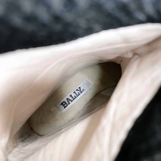 nwot bally slim black leather short fold over boots - size 5