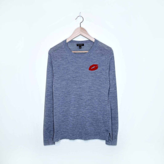banana republic tippi merino wool lips sweater - size small