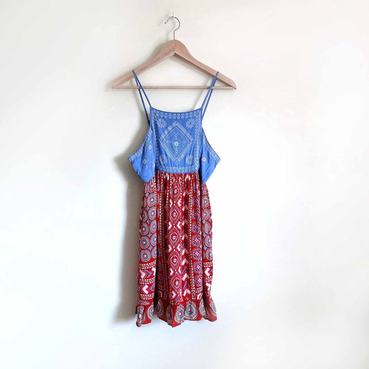 Patrons of Peace embroidered boho sun dress - size Small