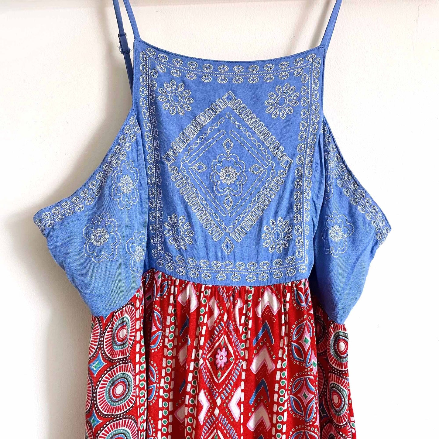 Patrons of Peace embroidered boho sun dress - size Small