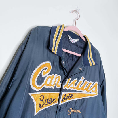 vintage varsity club baseball jacket - size xl