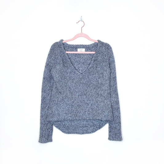 ba&sh grey v-neck hi lo alpaca-wool sweater - size 0