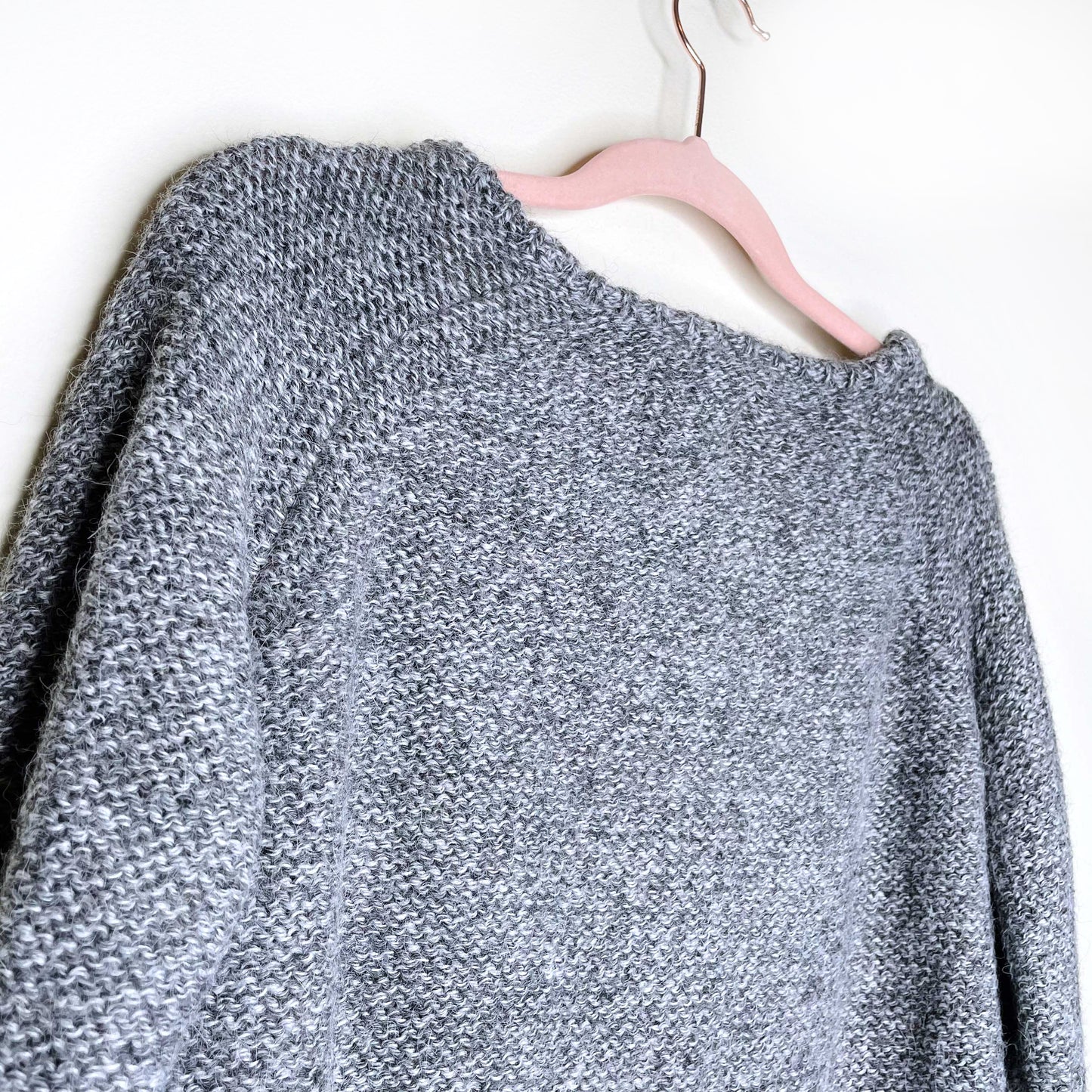 ba&sh grey v-neck hi lo alpaca-wool sweater - size 0