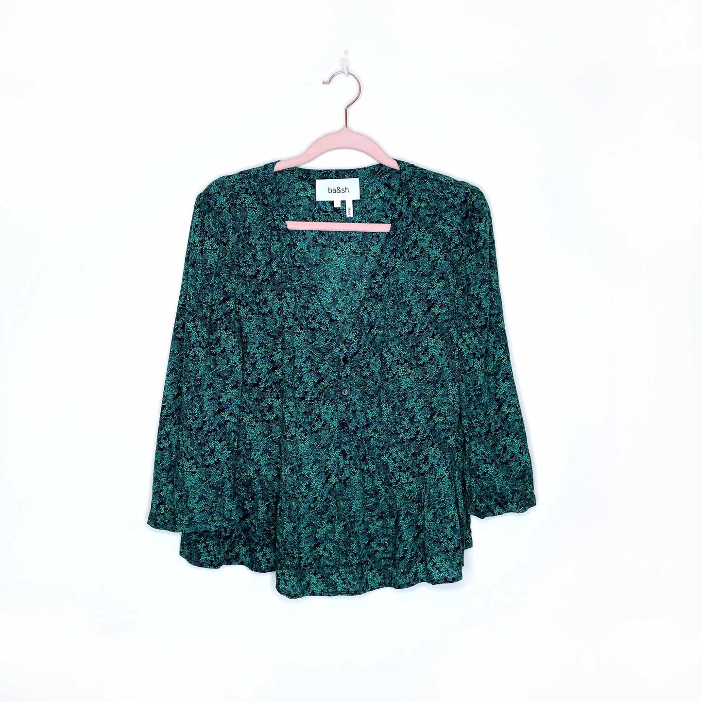 ba&sh nelly top vert floral peasant blouse - size large