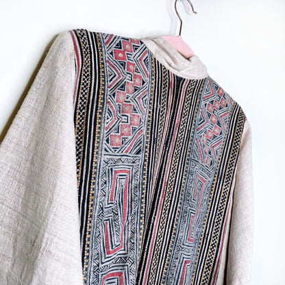 vintage 70's traditional indigo hmong batik jacket - OS