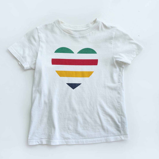 hudson's bay hbc stripes kids heart tee - size 6