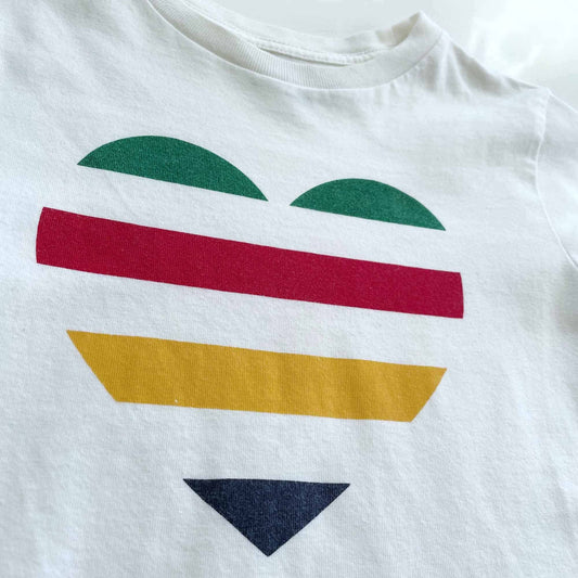 hudson's bay hbc stripes kids heart tee - size 6