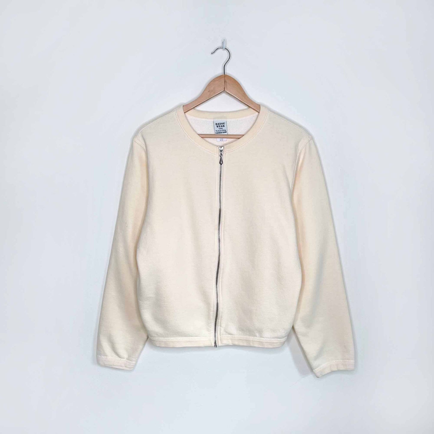 vintage bayou cotton zip-up sweatshirt - size medium