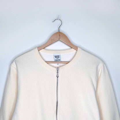 vintage bayou cotton zip-up sweatshirt - size medium