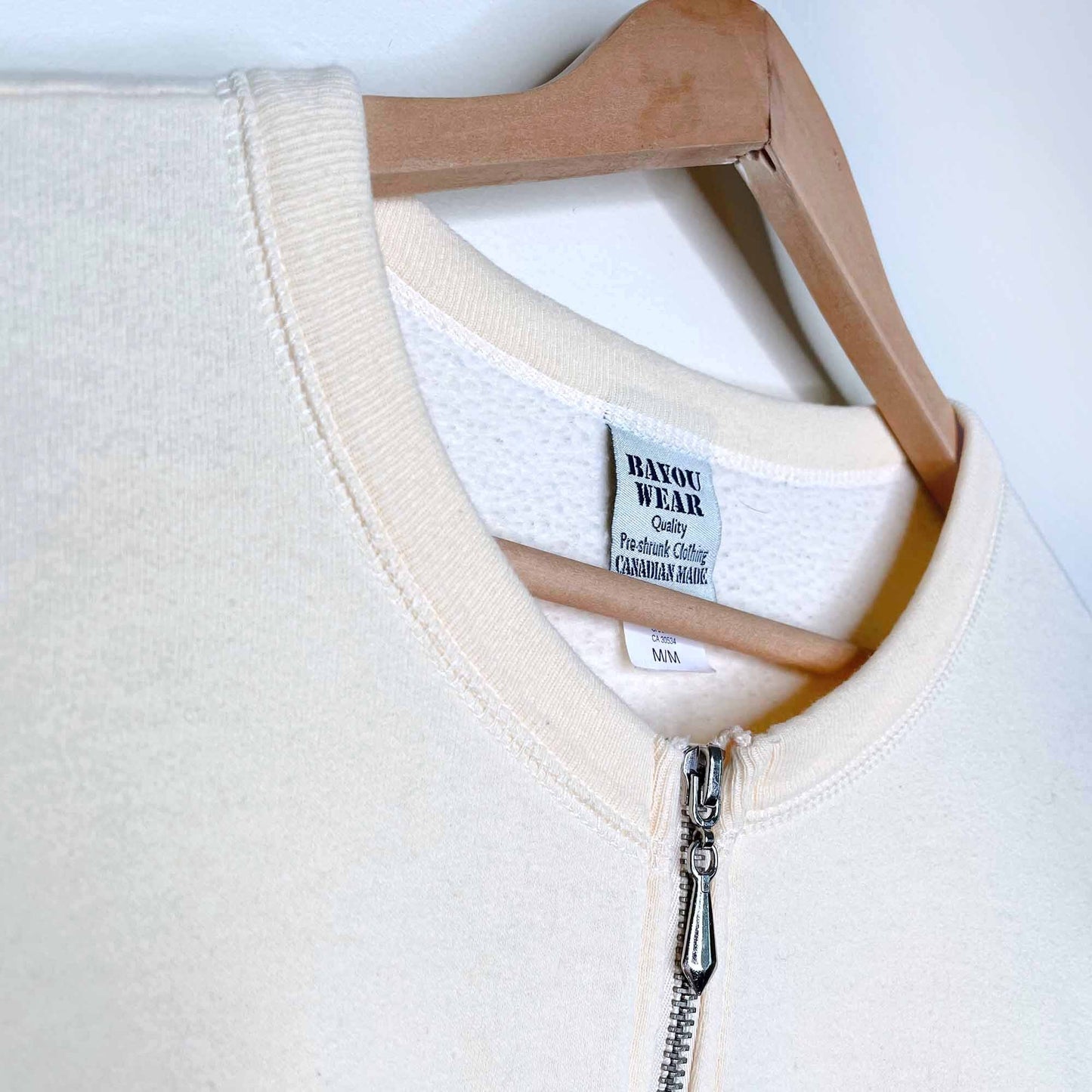 vintage bayou cotton zip-up sweatshirt - size medium