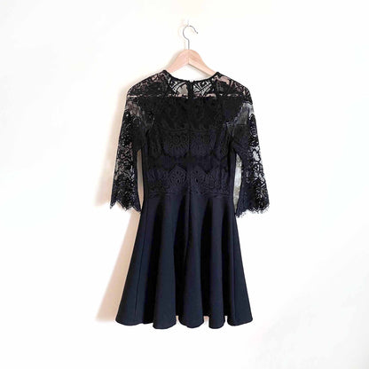 BB Dakota Yale black lace fit and flare skater dress - size Medium
