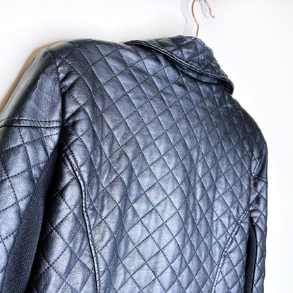bcbgeneration quilted faux leather moto jacket - size small