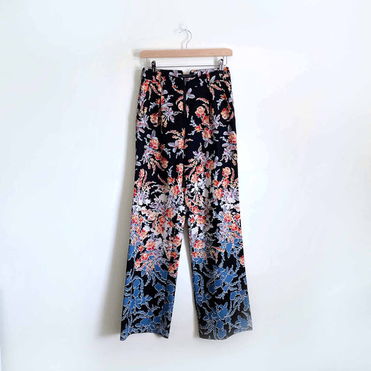 bcbg landon floral high rise trouser - size xxs