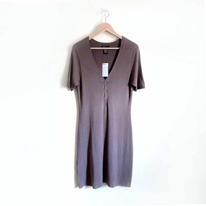 nwt BCBG short sleeve twisted knit v-neck dress - size Large