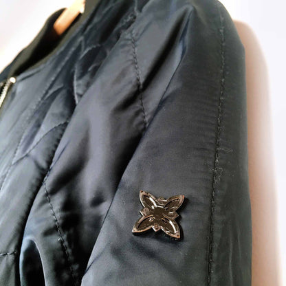 BCBGeneration collarless quilted jacket with faux fur lining - size xs