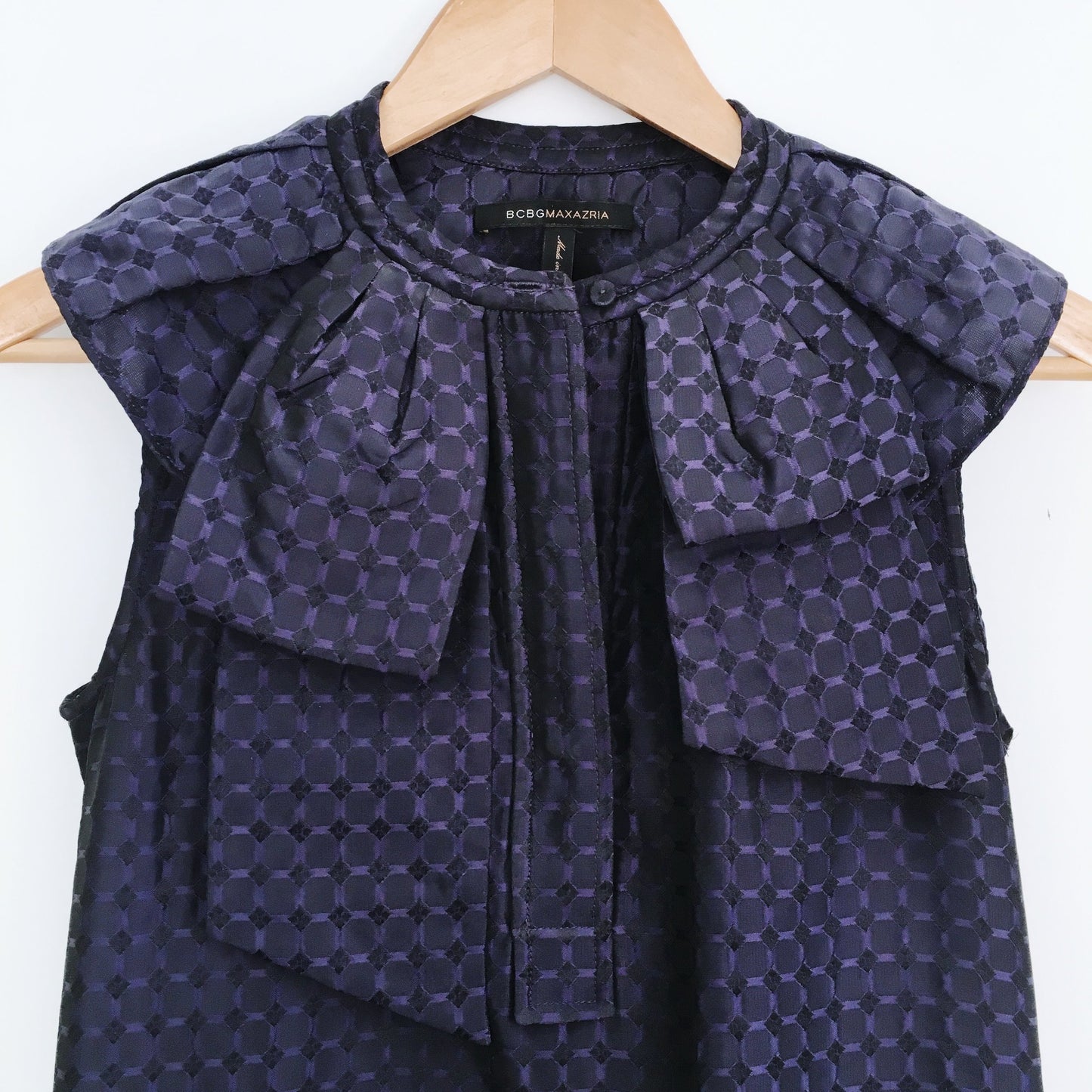 BCBG Jacquard Dress with Ruffle Collar - size XS