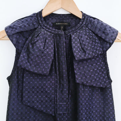 BCBG Jacquard Dress with Ruffle Collar - size XS