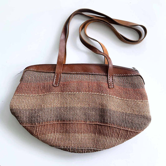 vintage hand woven sisal beach basket market bag