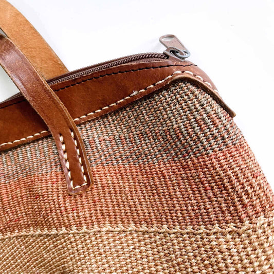 vintage hand woven sisal beach basket market bag