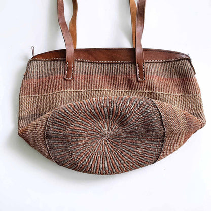 vintage hand woven sisal beach basket market bag