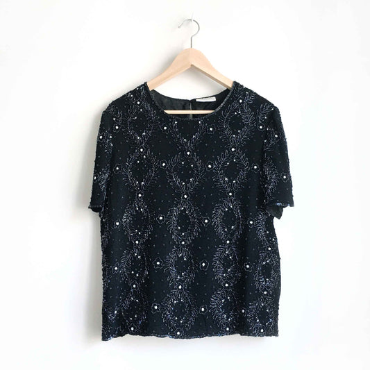 vintage style report beaded top - size 44