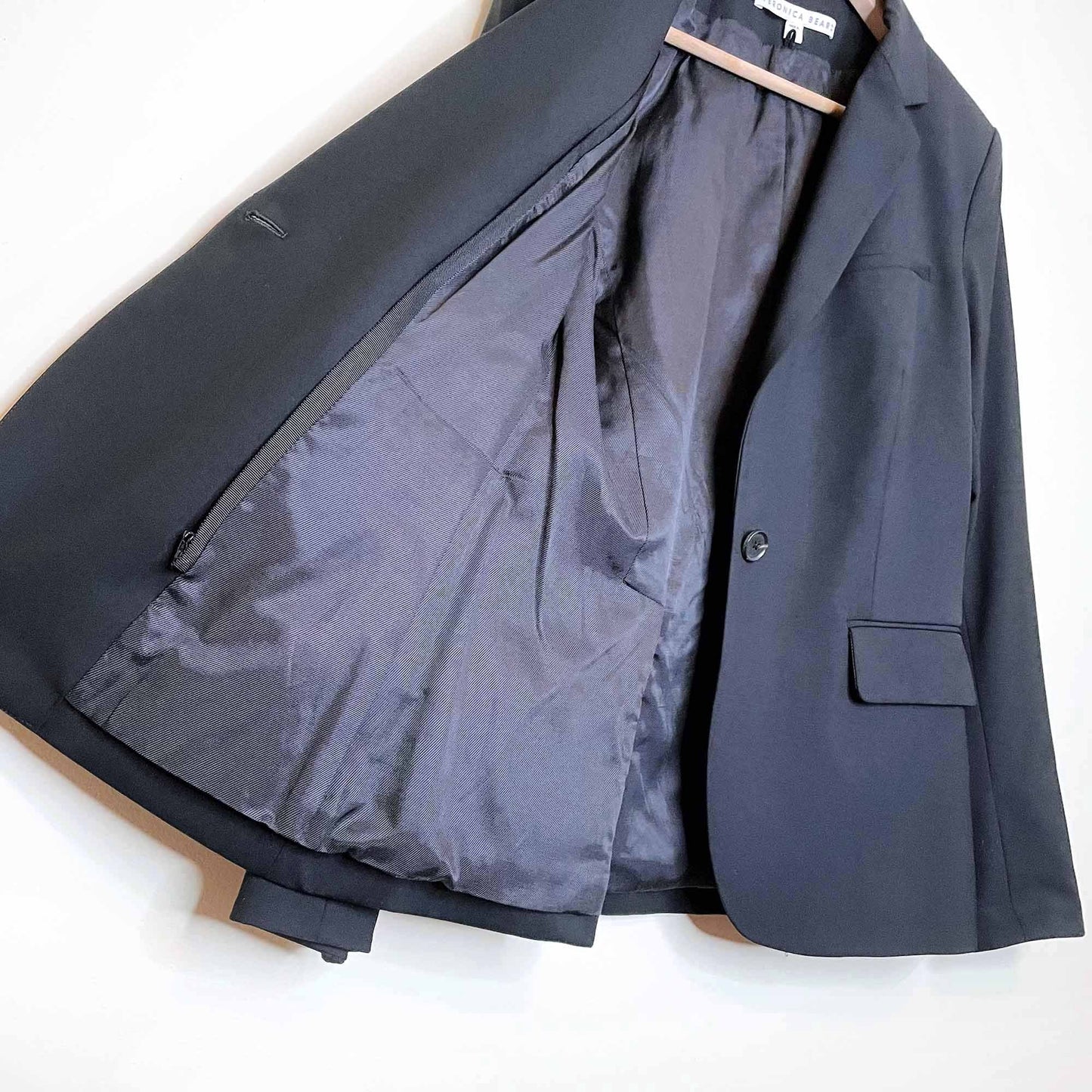 veronica beard black double breasted wool jacket - size 6