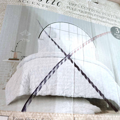 nwt artistic accents 100% cotton texture boho queen comforter set
