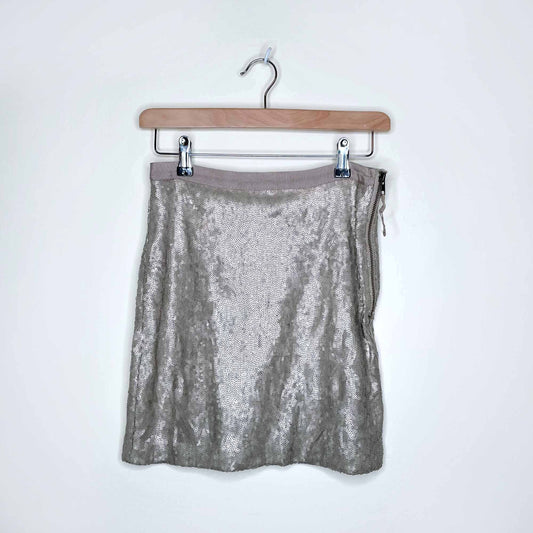 bedo light gold sequin mini skirt - size xs