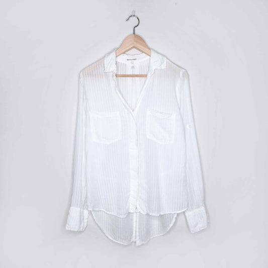 Bella Dahl split back shadow stripe button down - size Small