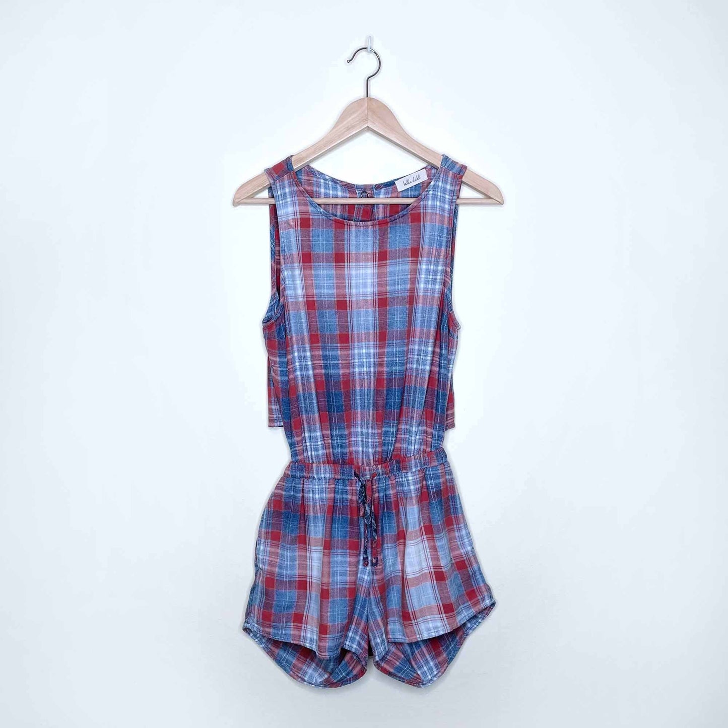 Bella Dahl open back plaid romper - size Small