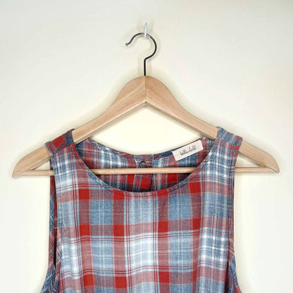 Bella Dahl open back plaid romper - size Small