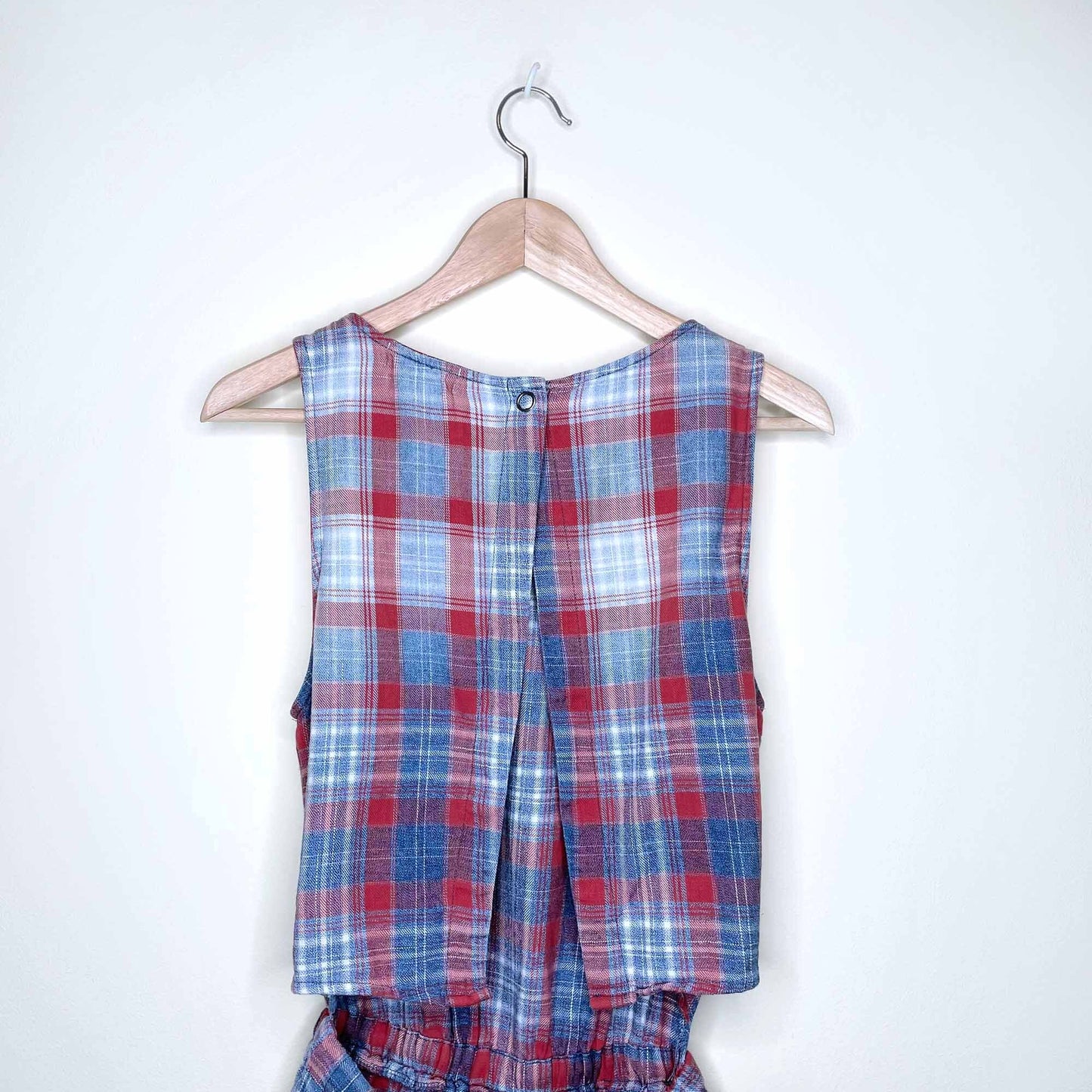 Bella Dahl open back plaid romper - size Small
