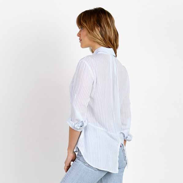 Bella Dahl split back shadow stripe button down - size Small