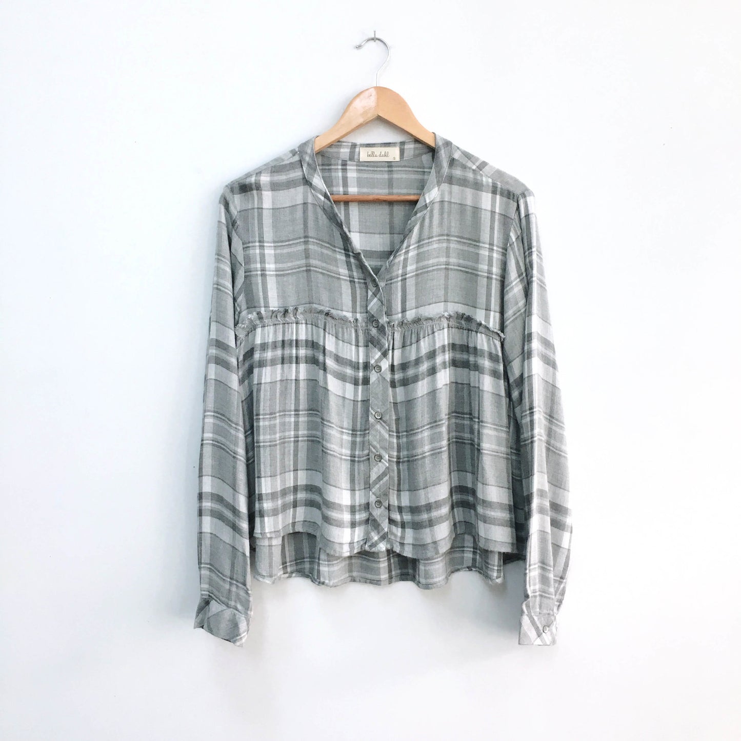 Bella Dahl plaid peplum shirt - size Small