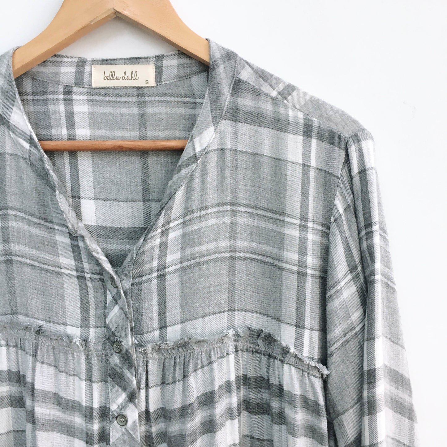 Bella Dahl plaid peplum shirt - size Small