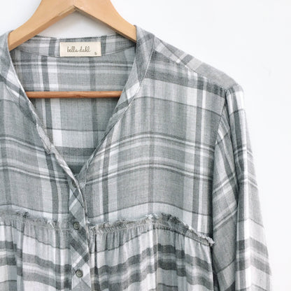 Bella Dahl plaid peplum shirt - size Small