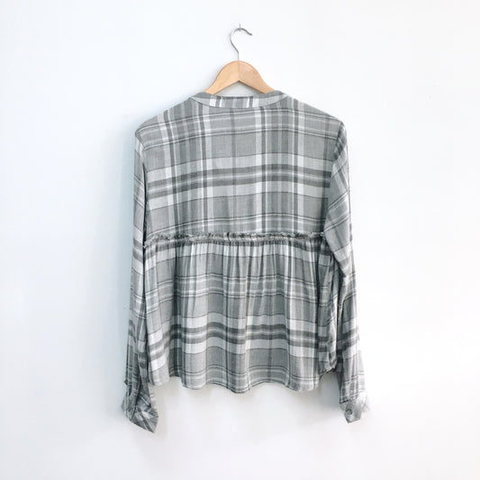 Bella Dahl plaid peplum shirt - size Small