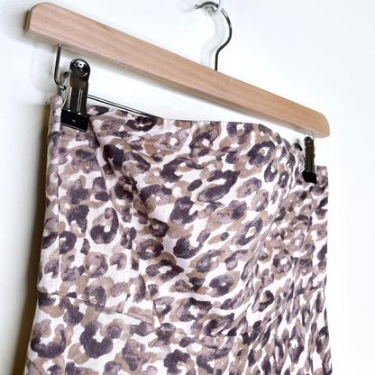 carolina belle linen-blend strapless full length leopard print dress - size small