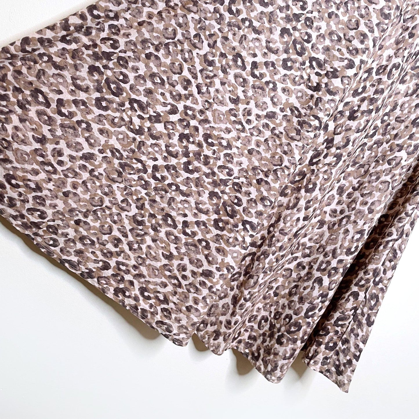 carolina belle linen-blend strapless full length leopard print dress - size small