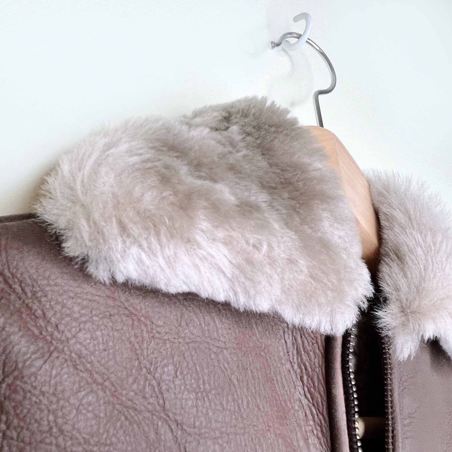 belstaff short brown shearling jacket - size small