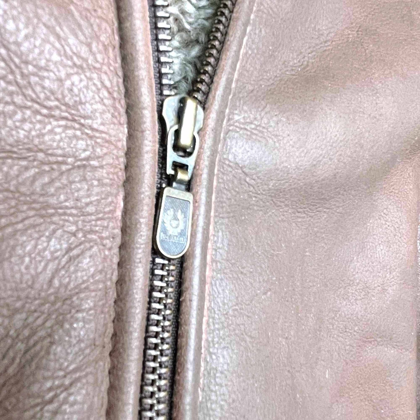 belstaff short brown shearling jacket - size small