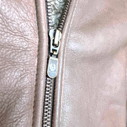 belstaff short brown shearling jacket - size small