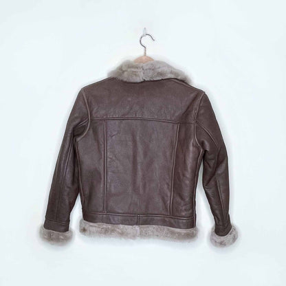 belstaff short brown shearling jacket - size small