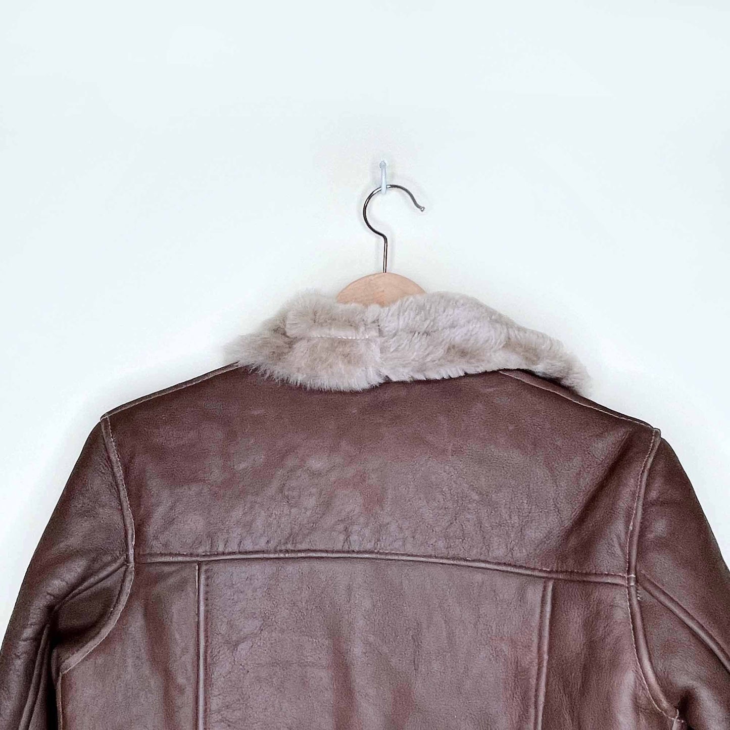 belstaff short brown shearling jacket - size small