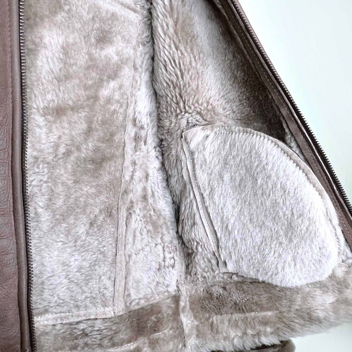 belstaff short brown shearling jacket - size small