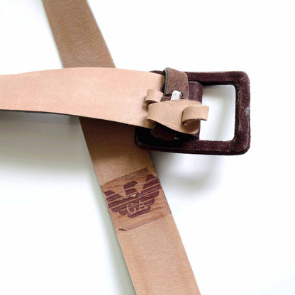 emporio armani brown suede belt - size 46