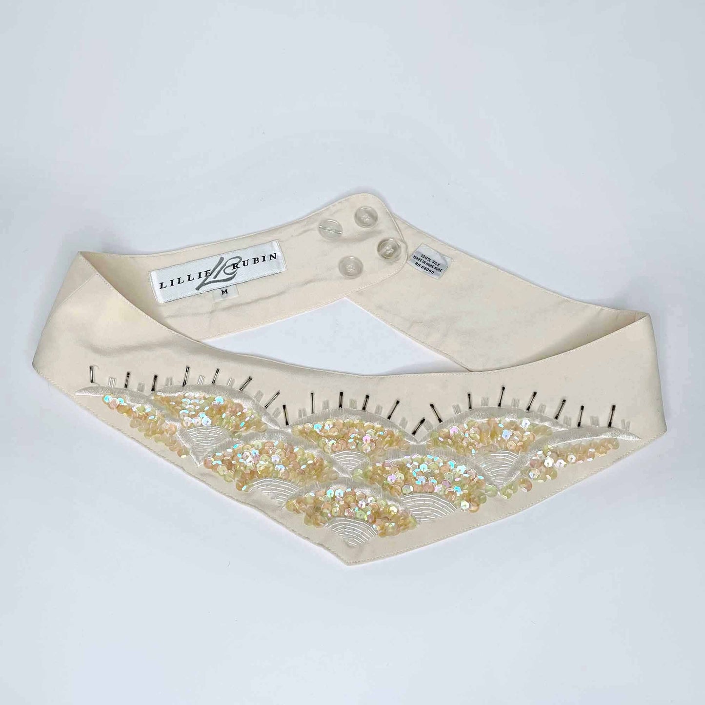 vintage lillie rubin singing sunrise silk belt - medium